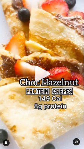 Choc Hazelnut Protein Crepes