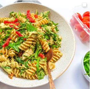 6 Ingredient Spelt Pesto Pasta Salad