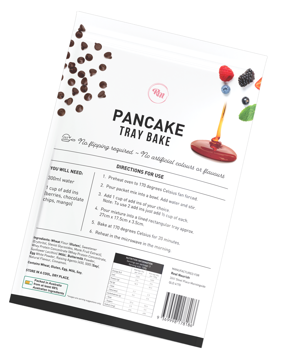 Real Nourish - Pancake Tray Bake - No flipping. You choose your flavour!